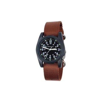 Reloj de cuarzo japonés Bertucci unisex esfera negra vintage correa de nailon monótona - 13386 Foto 1 de 2