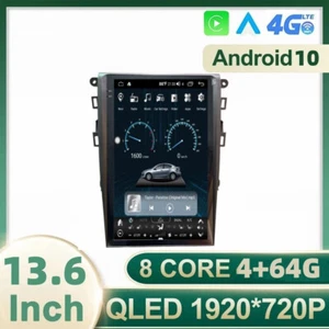 Car Android Gps Navigation Wifi 13.6" For Ford Mondeo Fusion 13-18 Radio Carpaly - Picture 1 of 3