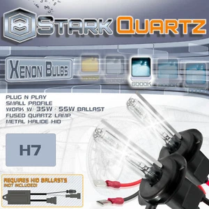 35W / 55W Xenon HID Bulbs Low Beam Head Light - H7 Replacement Pair 6000K White - Picture 1 of 3