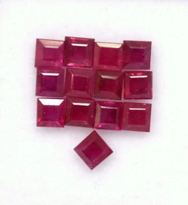 2.50 MM Naturel Rubis Coupe Carré Lot 50 Pièces 9.33 Carats Calibré Libre Gemmes - Picture 1 of 5
