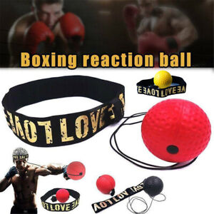 Boxing Punch Exercise Fight Ball Reflex Boxer REACT Speed Training Head Band