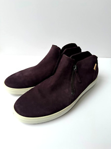 Pre-Owned ECCO Purple SUEDE Zip Up Ankle Boots, SZ 11, Rubber Sole, No Issues