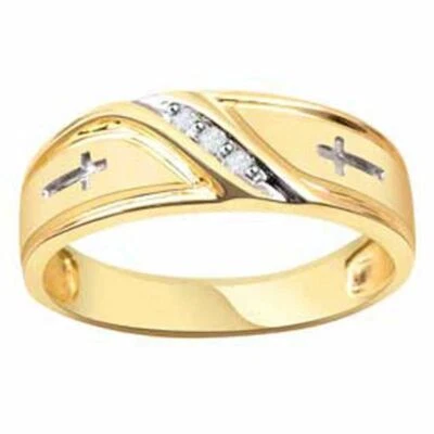 Round Cut Natural Diamond Wedding Band Ring In Solid 925 Sterling Silver - Image 1 of 4