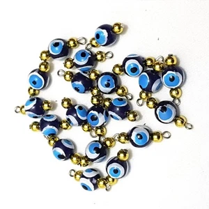 Nazar Boncuk trükisches blaues Auge Göz Glücksbringer Perlen Anhänger Basteln - Picture 1 of 4