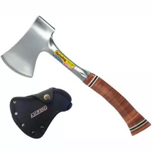 ESTWING Sportsman Axe with Sheath and Leather Grip - E24A 24oz - Picture 1 of 9
