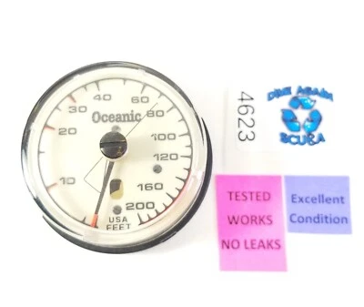 Módulo de disco de buceo Oceanic 200 pies calibre de profundidad + medidor de profundidad máxima #4623 Foto 1 de 4