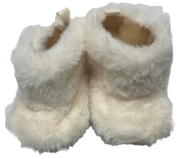 Faux Fur Boots First Steps Stepping Stones 6-9 Months White-NEARLY NEW - Image 1 of 4