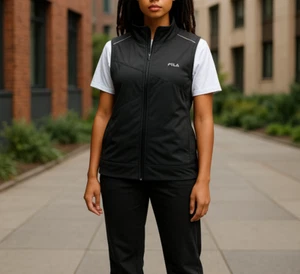 FILA Women’s Sport Vest Black Size Small Zip Up Lightweight Activewear - Picture 1 of 8