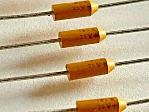 25 piezas 1uf 25V 10% 173D105X9025U CONDENSADORES DE TÁNTALO AXIAL Praga "bala" - Imagen 1 de 4