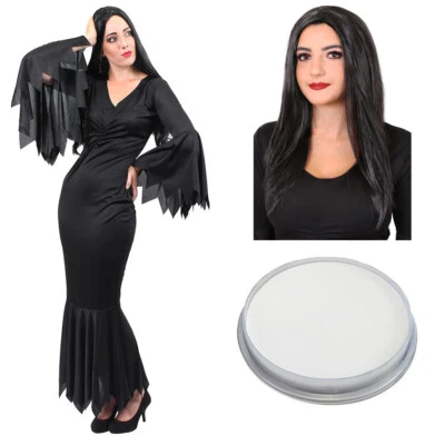 LADIES GOTHIC WIFE COSTUME HALLOWEEN FANCY DRESS WITCH WOMENS UK SIZES 6-24 - Image 1 of 4