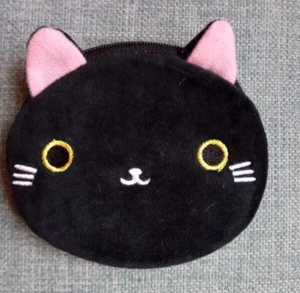 1 Cartera Muy Linda Cara de Gato Negra Tacto Suave DEL GRATIS - Imagen 1 de 2
