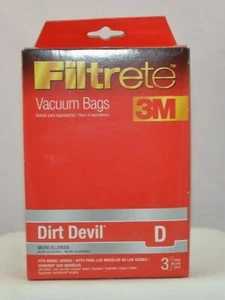 NEW 3 PACK 3M FILTRETE DIRT DEVIL D VACUUM CLEANER BAGS 65701A FAST-FREE SHIP - Picture 1 of 1
