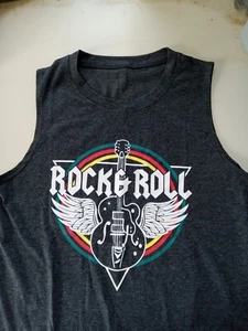 T-Shirt Erwachsene Small ROCK & ROLL ärmellos NEU SIEHE FOTOS - Bild 1 von 16