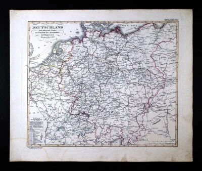 1847 Stieler Road & Railroad Map Germany Switzerland Austria Netherlands Belgium - Image 1 of 4