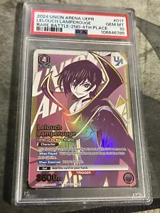 PSA 10 Gem Mint Union Arena Lelouch Lamperouge Promo Rare Battle Code Geass - Picture 1 of 2