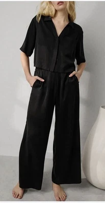 Conjunto de pantalón lavable de tiro alto de seda para mujer Lunya talla S Foto 1 de 4