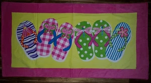 NEW Beach Towel Flip Flops Sandals 30.5 x 59 Lillian Vernon 100% Cotton - Picture 1 of 2