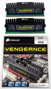 Corsair Vengeance 8GB (2x4GB) 1600MHz Memory RAM DDR3 CMZ8GX3M2A1600C9 Tested - Picture 1 of 8