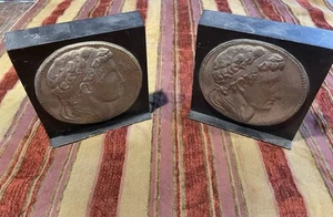 Pair Roman Coin Bookends - Picture 1 of 6