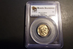 1938-D Buffalo Nickel PCGS MS66 "RARE" Black Diamond Label!!!! - Picture 1 of 4