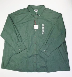 HB DXL Size 4XL Mens Green Wrinkle Resistant Button Down Long Sleeve Shirt NWT - Picture 1 of 11