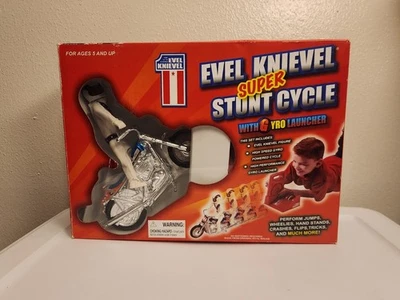 Vintage Evel Knievel Super Stunt Cycle Chrome Action Figure Gyro Launcher 2006 - Image 1 of 4