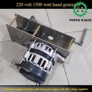 220V 1500W High Power Hand Crank Generator Battery Car Charging - Imagen 1 de 13