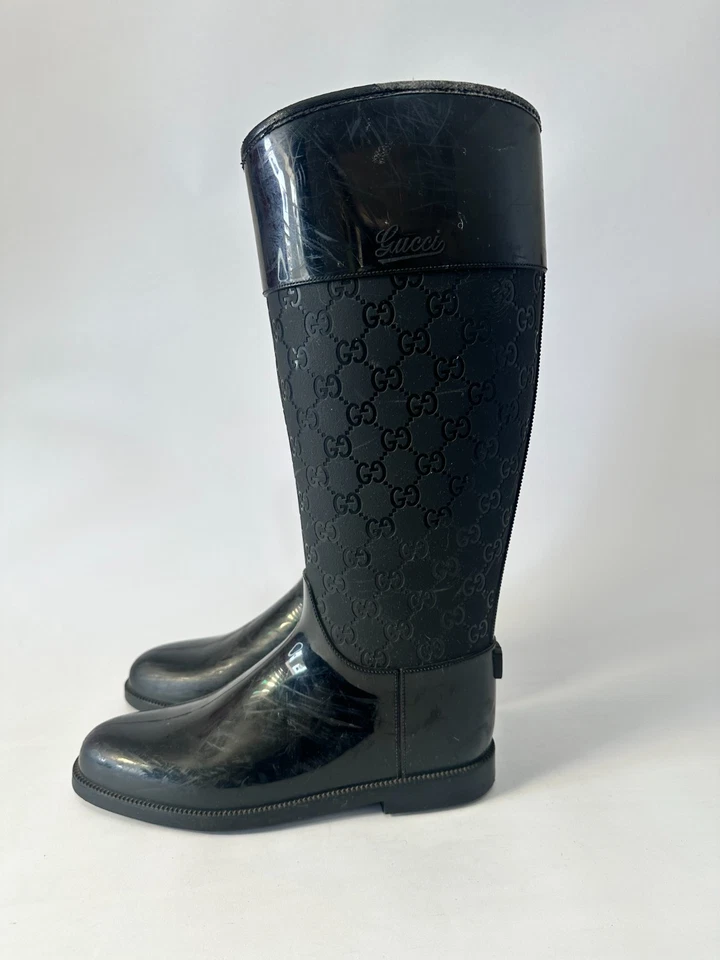 Botas de lluvia de goma Gucci GG Signature para mujer talla: 37 EU/ 7 US/ 4 UK Foto 1 de 4