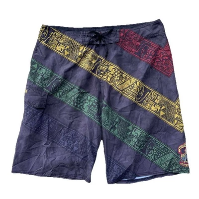 Pantalones Cortos de Natación Quiksilver Eddie Aikau Tribal Hawaiano RARO Y2K Talla 38 Foto 1 de 4