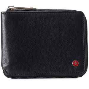 Logan Zipper Bifold Wallet For Men or Women RFID Safe Comes in a Gift Box Black - Picture 1 of 7
