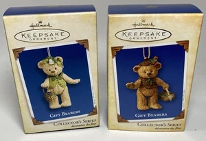 Hallmark Andenken Weihnachtsschmuck entzückendes Geschenk Träger 2 Stück Posten Vintage - Bild 1 von 8