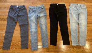 Lot of 4 Girls Gap Levi’s Crew Cuts Jeans Jeggings Pants Kids Size 12 14 - Picture 1 of 14