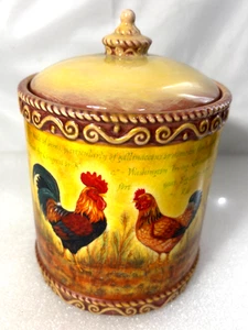 Barattolo contenitore gallo e pollo gallina con coperchio di Burton & Burton Country Kitchen - Foto 1 di 9
