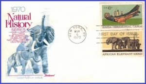 USA5 #1388 U/A FLEETWOOD FDC Combo2 African Elephant - Picture 1 of 1