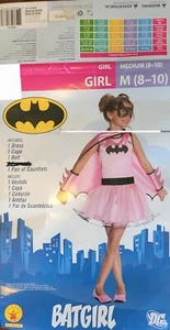 Rubies Pink Batgirl Costume Bat Girl Outfit Dress Cape (NO Mask) Medium (8-10) - Picture 1 of 5