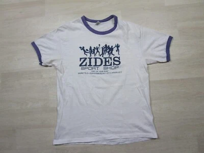 Vintage 1970's Ringer T Shirt (L) Hanes Tag Zides Sport Shop Cotton Blend USA - Image 1 of 4