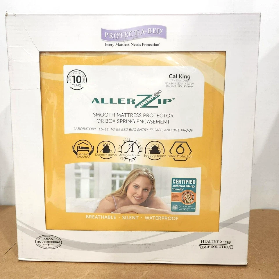 Гладкий матрас Protect-A-Bed Cal King AllerZip защита от аллергии - Изображение 1 из 4