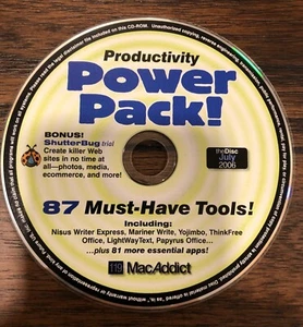 Vintage MAC Software CD - MacAddict Productivity Power Pack tools Apps etc - Photo 1/1