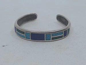 Coleman CCO Black Hills Sterling Crushed Turquoise Lapis Malachite Cuff J2 - Picture 1 of 8
