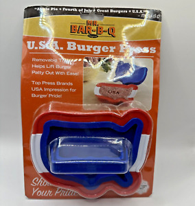Mr. Bar-B-Q BBQ USA America Shaped Patriotic Hamburger Burger Press Grill Patty