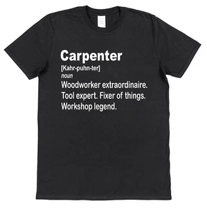 Carpenter Definition T-Shirt Custom Woodworking Gift for Joiners & Tradesmen - Picture 1 of 5
