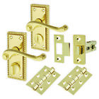 Touchpoint Georgian Bathroom/Latch/Privacy Door Handle Lock Kit - Polished Brass