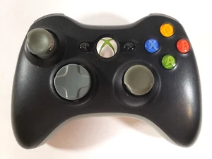 Microsoft Xbox 360 Official Authentic Black Wireless Controller + Battery Cover - Picture 1 of 7