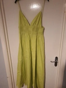 Zara Fluorescent Lime Poplin Dress Size 2XL - Picture 1 of 11
