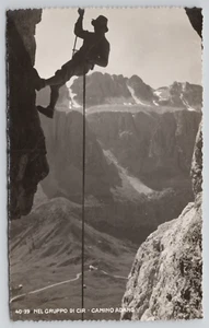 Real Photo Postcard Mountain Climber in Shadows Posted 1948 RPPC - Picture 1 of 3