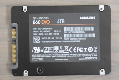 Samsung 860 EVO 4TB 2.5 Inch SATA SSD (MZ-76E4T0) 85% Health – Report Included - Image 1 of 4