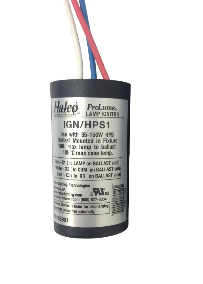 Halco 55901 IGN/HPS1 35-150W HID High Pressure Sodium HPS Ignitor Starter 18666