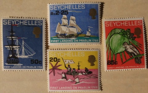 Seychelles Stamp  248-51  Full Set MNH   Cat $3.20 Bird, Ship Topical Cover