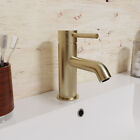 Nes Home Modern Deck Mounted Brushed Brass Round Basin Mono Mixer Tap