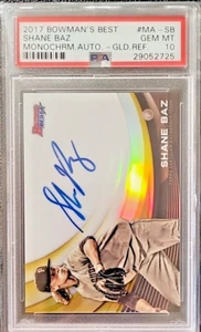 SHANE BAZ TRUE 2017 ROOKIE ON CARD AUTO! 25/50! BOWMANS BEST! PSA 10 PERFECT! - Picture 1 of 7
